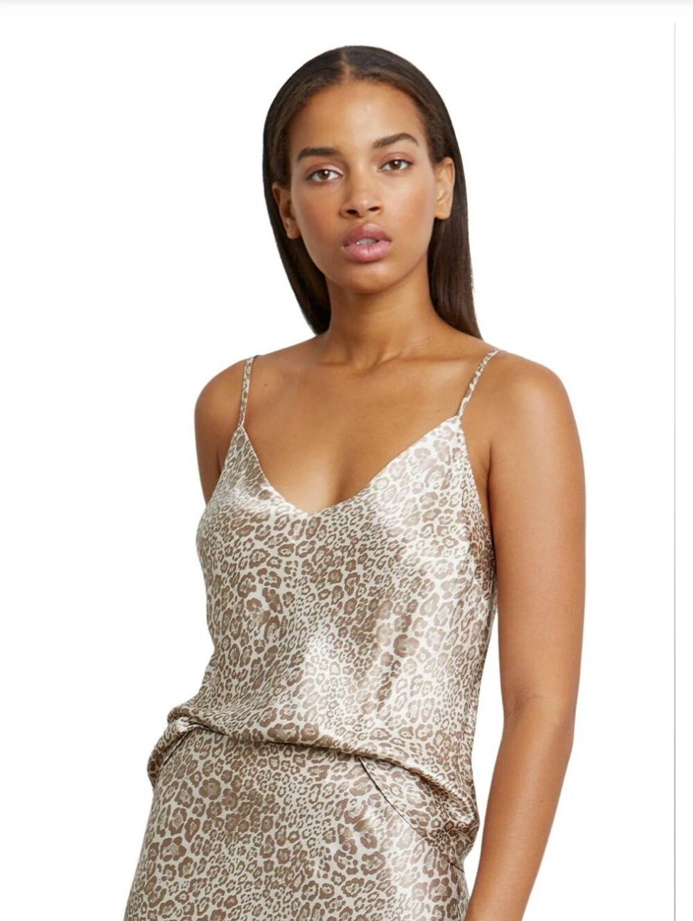 Rails Paolo Luxe Satin Tan Cheetah Animal Print Cami Camisole Sleeveless XS